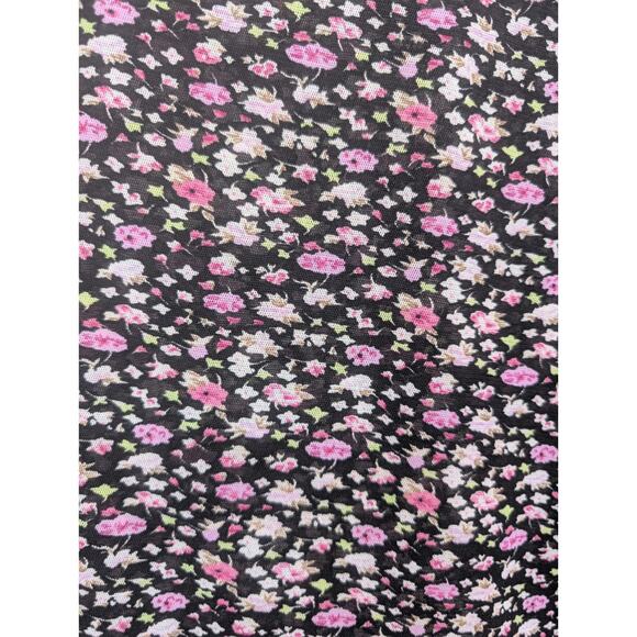 VTG Y2K Express Black Floral Sheer Tiered Ruffle Coquette Fairy Whimsigoth Tank - Picture 9 of 9